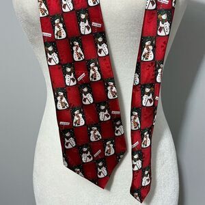MMG Hallmark Licensing Holiday Traditions Festive Snowman Tie 100% Silk